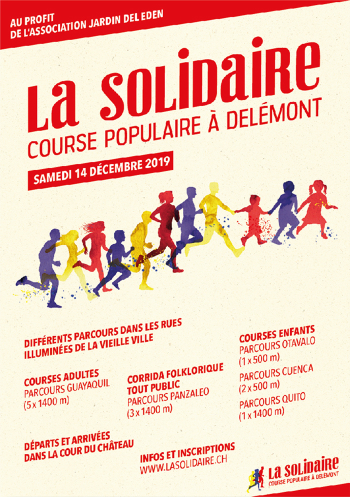 La Solidaire, course populaire à Delémont. Identité Visuelle. Design d'affiches et flyers. Annick Woungly Designer La Solidaire, course populaire à Delémont. Identité Visuelle. Design d'affiches et flyers. Annick Woungly Designer