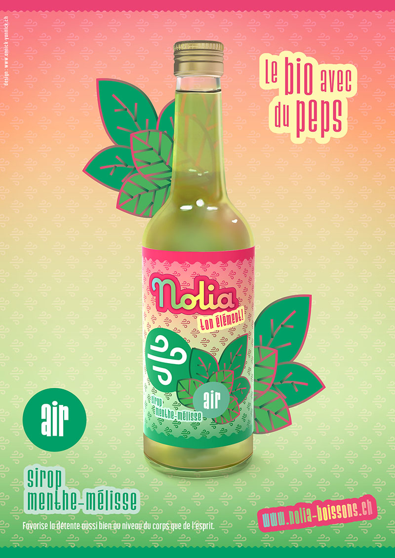 Nolia Boissons. Identité visuelle et design packaging. Nolia Boissons. Identité visuelle et design packaging.