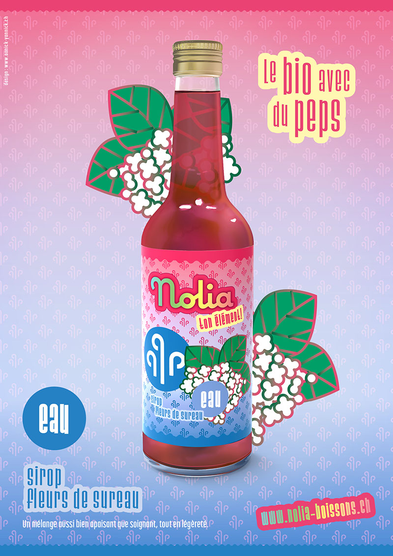 Nolia Boissons. Identité visuelle et design packaging. Nolia Boissons. Identité visuelle et design packaging.