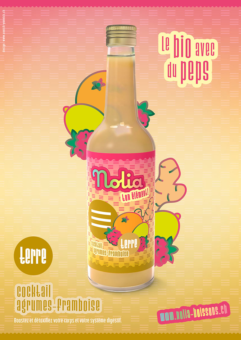 Nolia Boissons. Identité visuelle et design packaging. Nolia Boissons. Identité visuelle et design packaging.