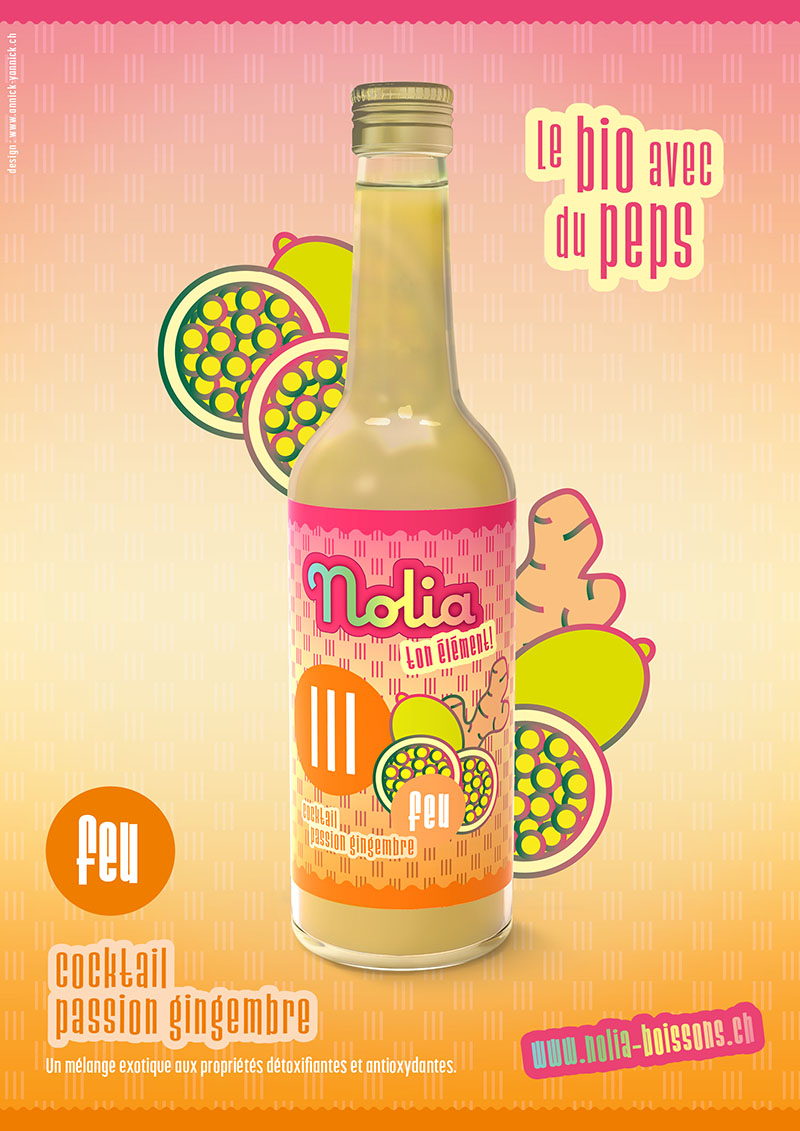 Nolia Boissons. Identité visuelle et design packaging. Nolia Boissons. Identité visuelle et design packaging.