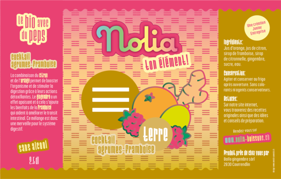 Nolia Boissons. Identité visuelle et design packaging. Nolia Boissons. Identité visuelle et design packaging.