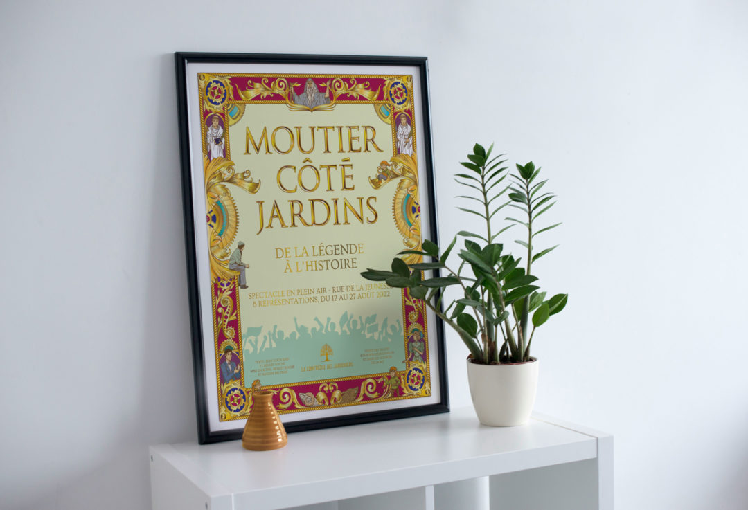 Spectacle Moutier côté Jardins – Affiche et communication visuelle