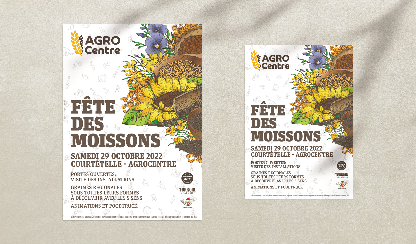 Affiche Fête des Moissons. Agrocentre. Courtételle. Jura. Annick Woungly Designer. Affiche Fête des Moissons. Agrocentre. Courtételle. Jura. Annick Woungly Designer.