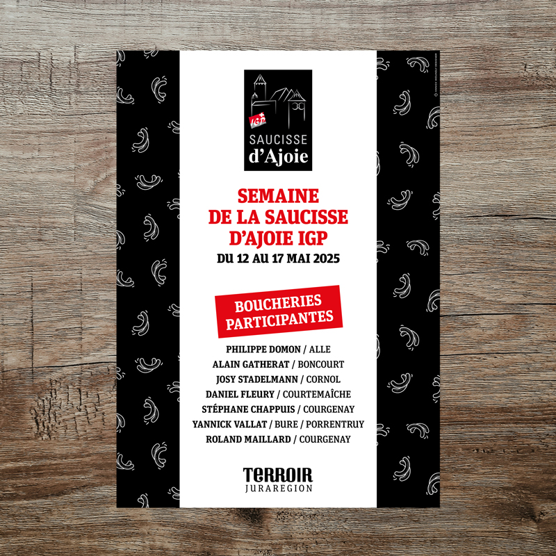 Semaine de la Saucisse d'Ajoie IGP. Design événementiel. Annick Woungly. Semaine de la Saucisse d'Ajoie IGP. Design événementiel. Annick Woungly.