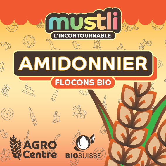 Mustli. Muesli. Design packaging. Agrocentre Courtételle. Annick Woungly.