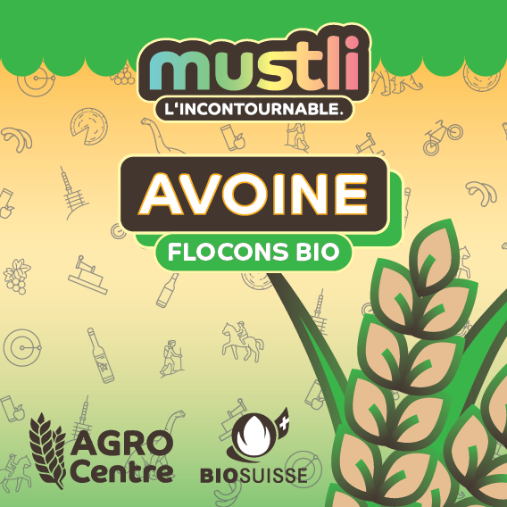Mustli. Muesli. Design packaging. Agrocentre Courtételle. Annick Woungly.